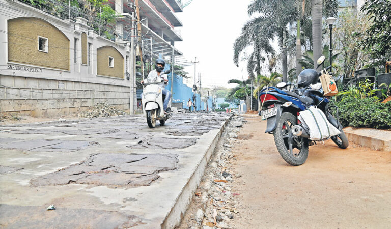 Under-construction CC Road at Whitefields