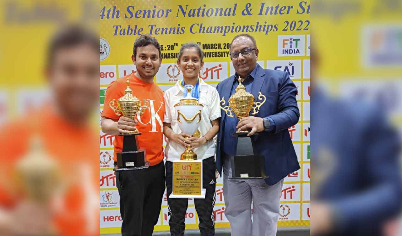Telangana’s Akula Sreeja defends national table tennis title