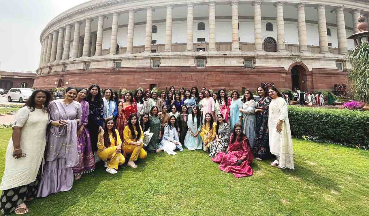 In a rare move, a 75-member FLO Hyderabad Team visits Parliament House