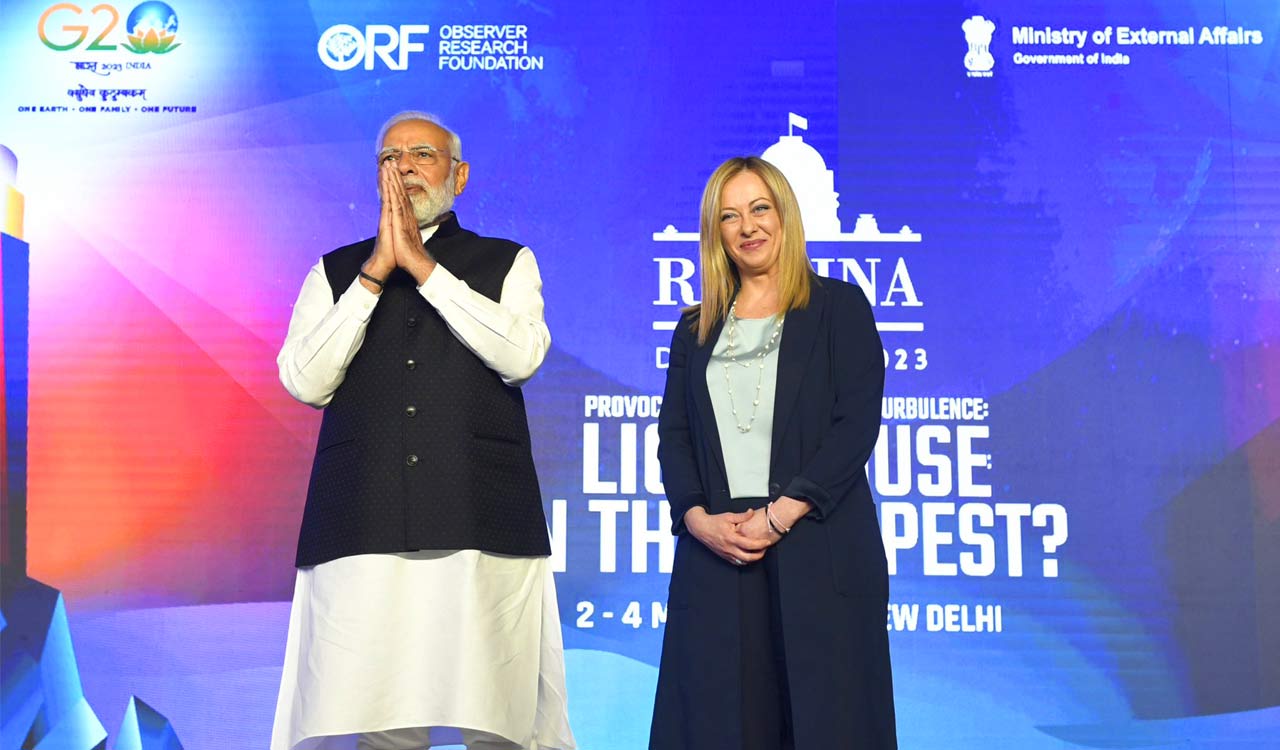 Italy PM Giorgia Meloni, PM Modi inaugurate Raisina Dialogue 2023