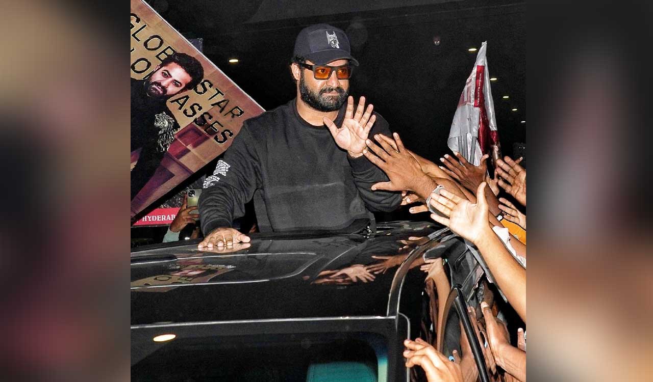 Jr NTR is back in Hyderabad after the Oscars
