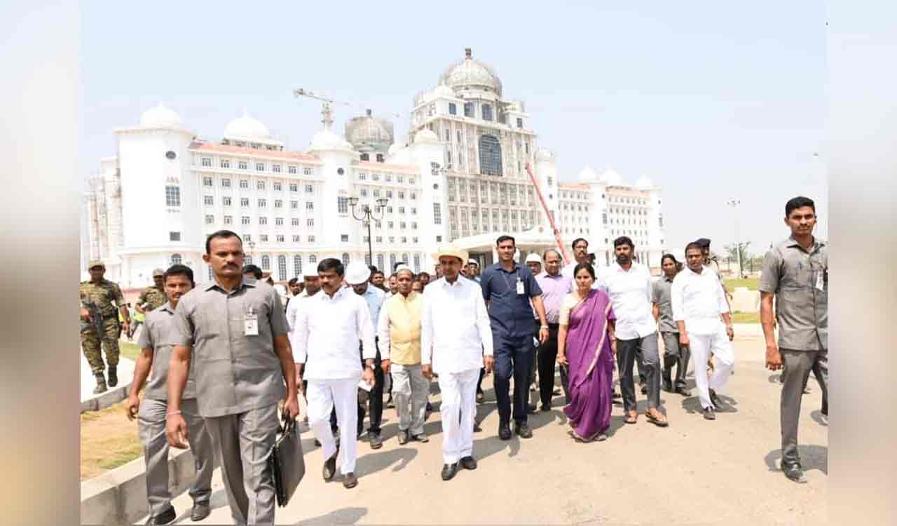 CM KCR inspects Secretariat, Ambedkar Statue and Martyrs’ Memorial