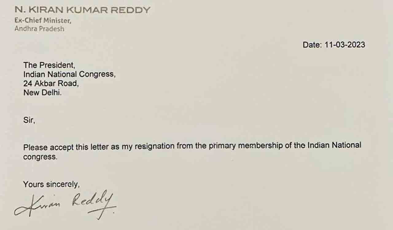 Undivided Andhra Pradesh’s last CM N Kiran Kumar Reddy quits Congress