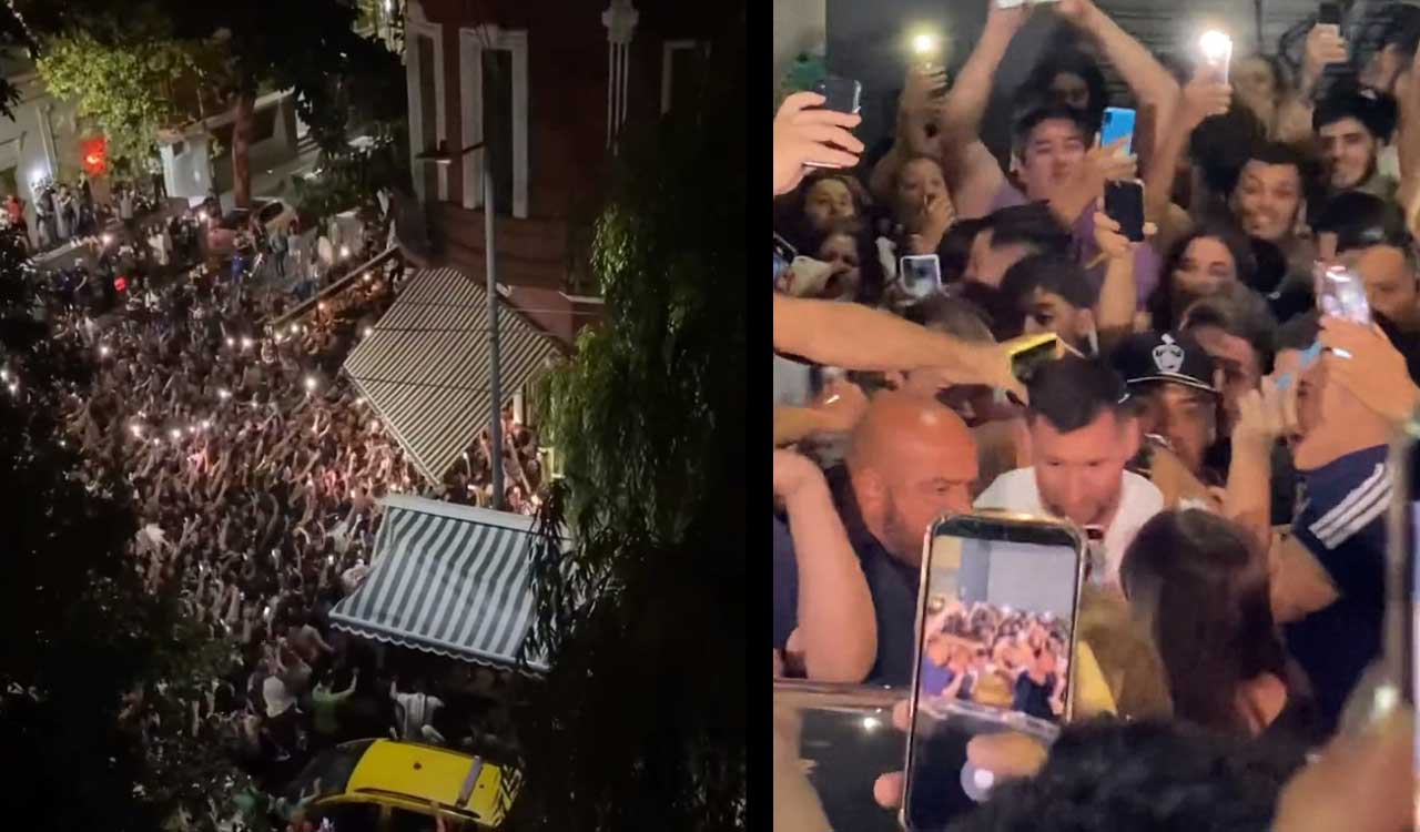 Messi mania in Argentina as soccer star mobbed at restaurant