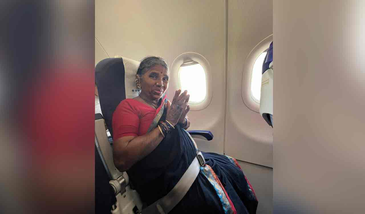 Telangana’s YouTuber Gangavva boards flight for first time; her reaction warms netizens’ hearts