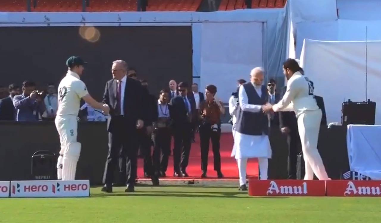 PM Modi, Australian PM Albanese at Gujarat Stadium for India-Australia Test