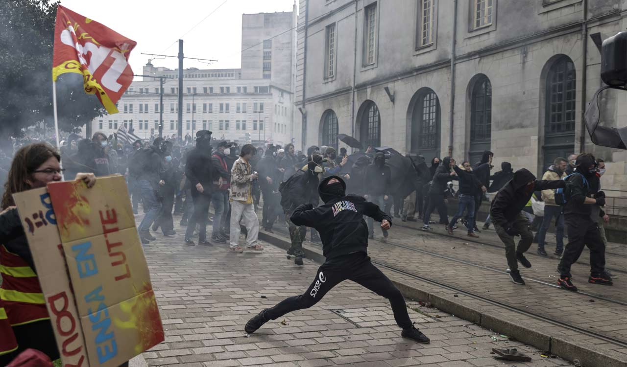 Protests continue in France; British King’s visit postponed