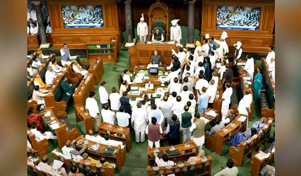 Parliament adjourned amid protests over Rahul’s remarks, Adani row