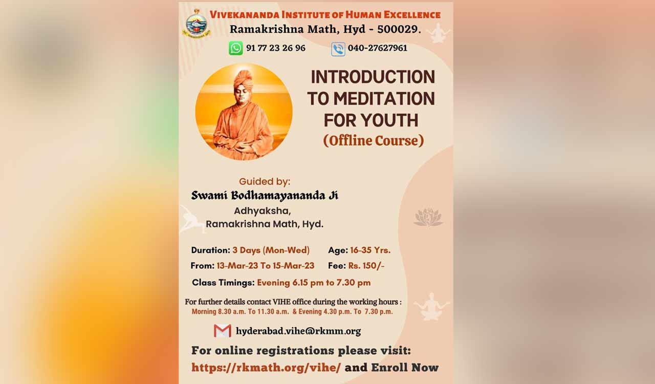 RK Math Hyderabad to offer offline meditation course from March 13