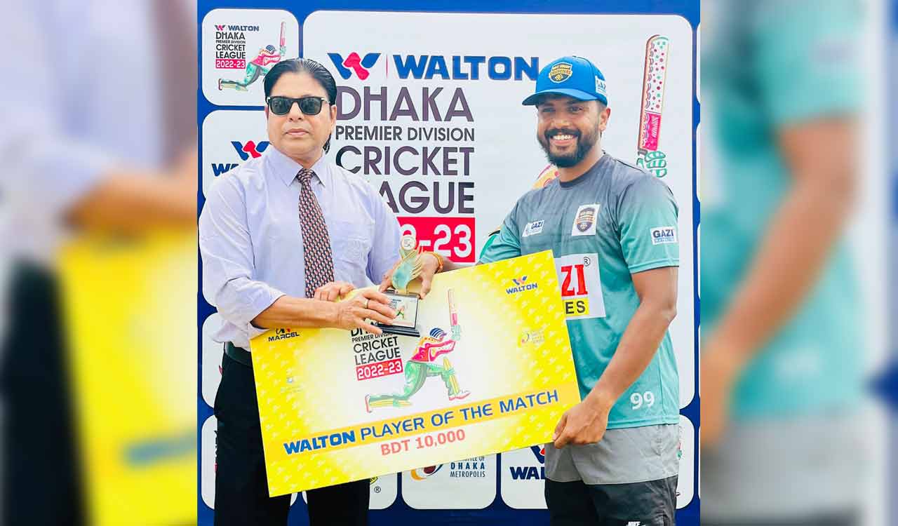 Hyderabad’s Ravi Teja hits ton in Dhaka Premier Division Cricket League