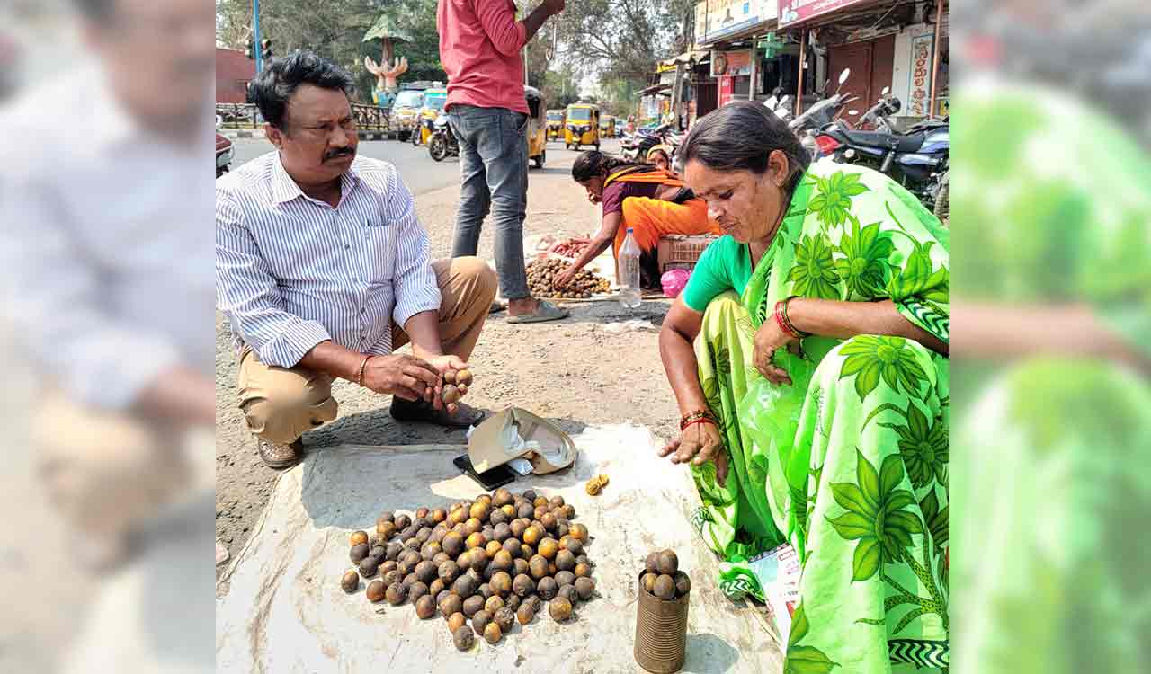 Summer special Tendu fruits hit the market in Telangana