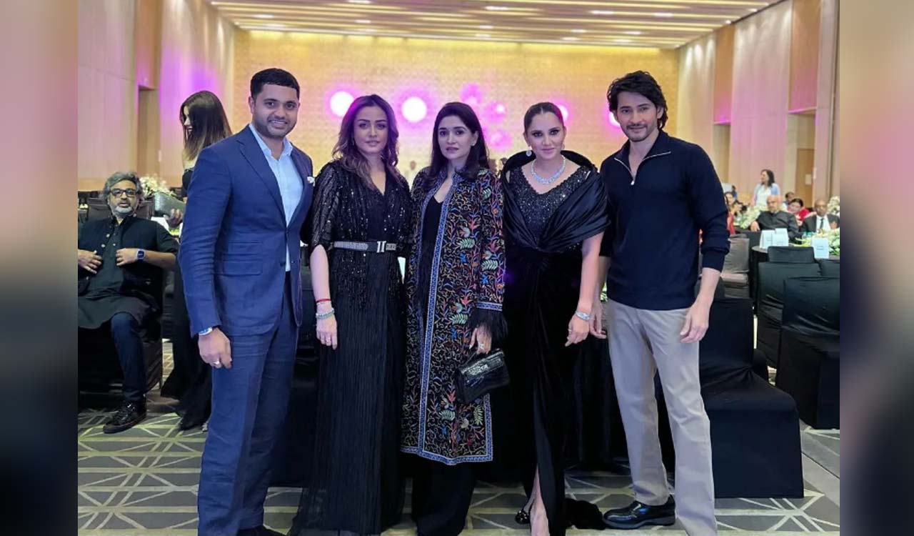 Mahesh Babu and Namrata Shirodkar twin in black at Sania Mirza’s farewell party