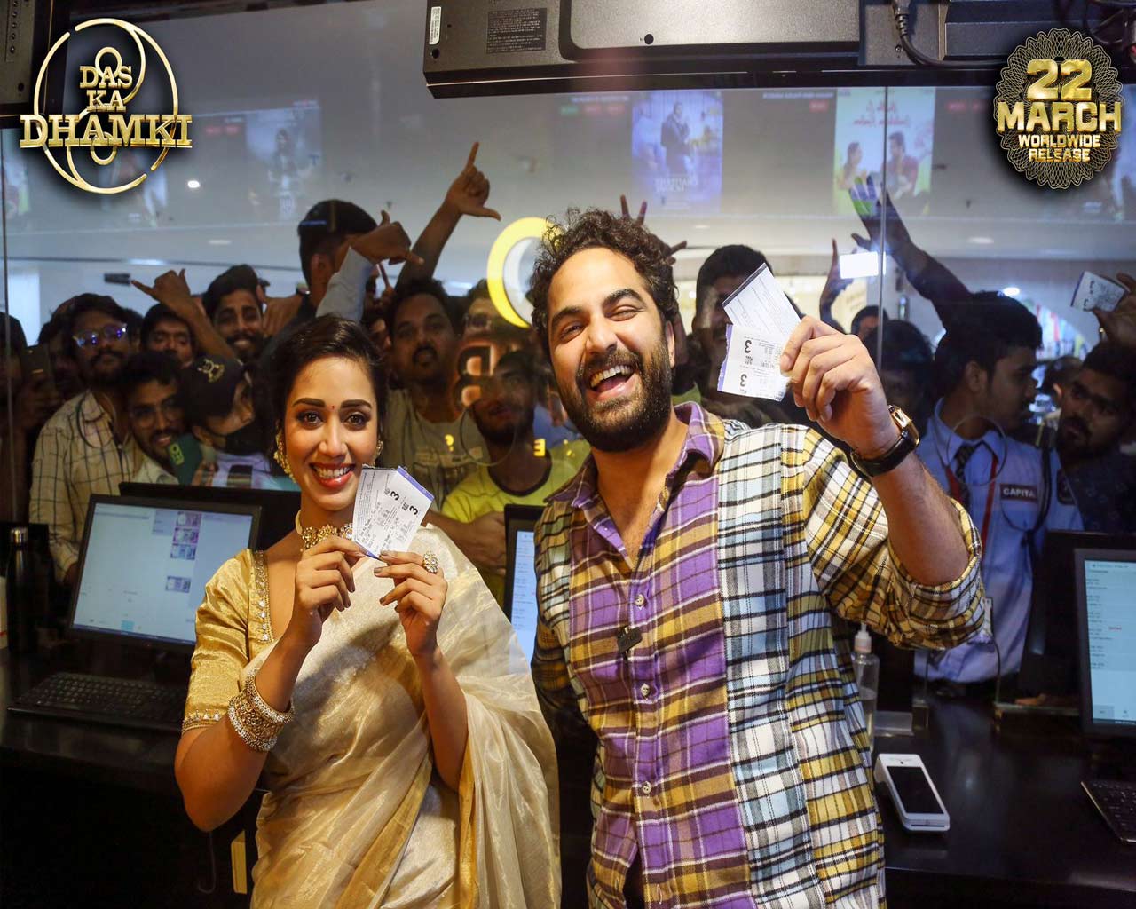 Vishwak Sen sells ‘Das Ka Dhamki’ tickets at AMB cinemas