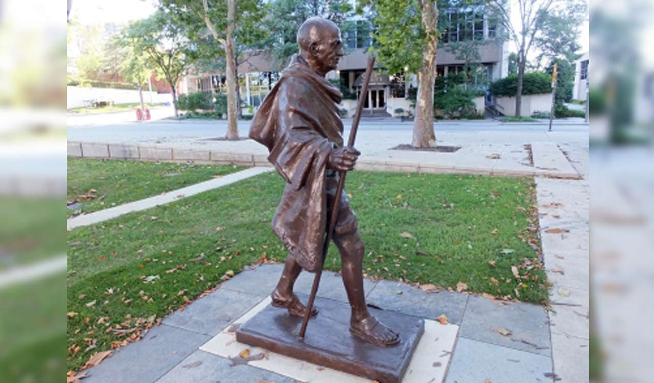 Khalistani menace unabated, Mahatma Gandhi statue defaced in Canada