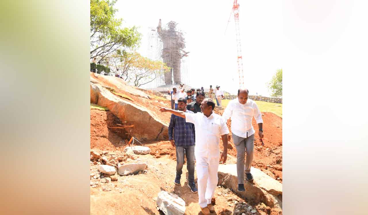 Koppula Eshwar directs officials to expedite work on Ambedkar statue