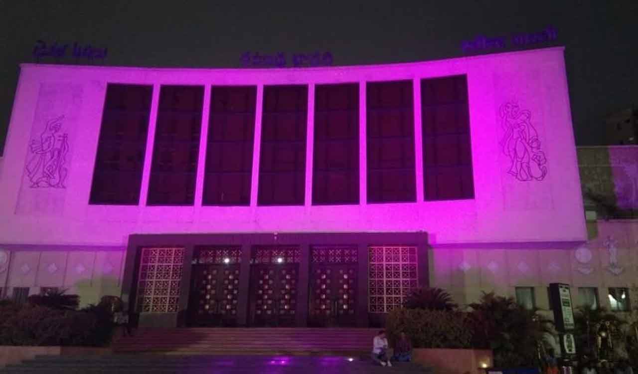 Hyderabad’s Ravindra Bharathi turns pink for breast cancer awareness