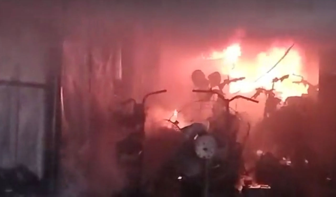 90 electric vehicles gutted in fire while charging in Andhra Pradesh