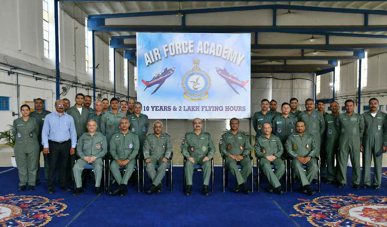 Hyderabad: Air Chief visits AFA to commemorate 2 lakh hours of flying of Pilatus PC-7 MK II