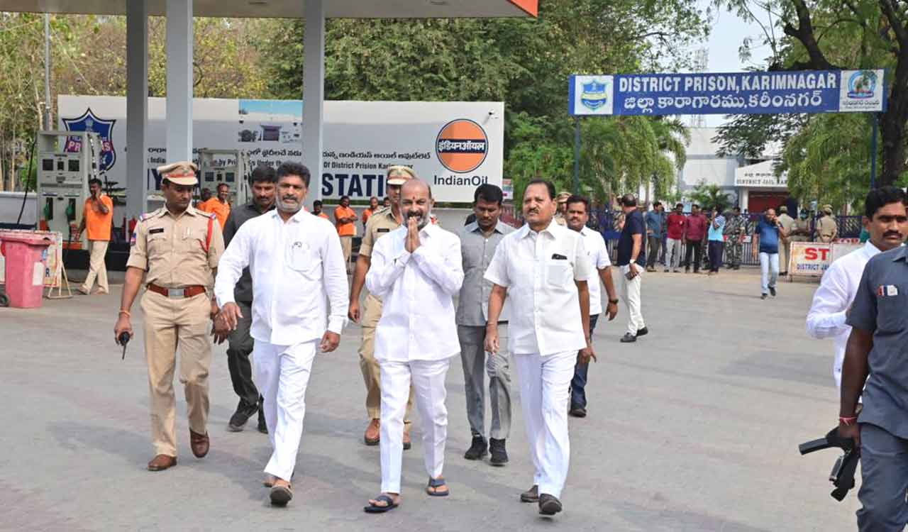 Bandi Sanjay released on bail from Karimnagar Jail