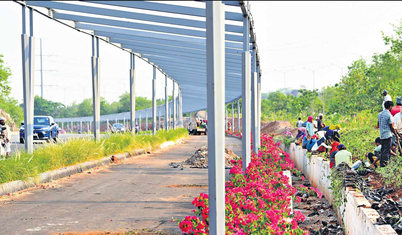 Cyclists happy with progress on bicycle track work in Hyderabad