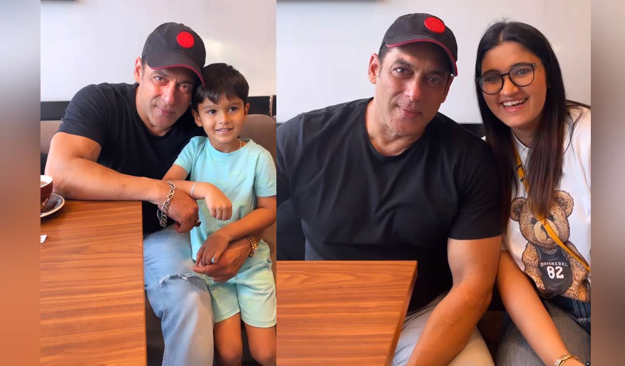 Dubai: Salman Khan poses with Sania Mirza’s son, sister Anam