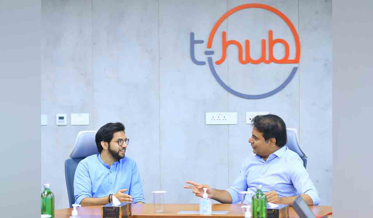 Aaditya Thackeray meets KTR, hails T-Hub