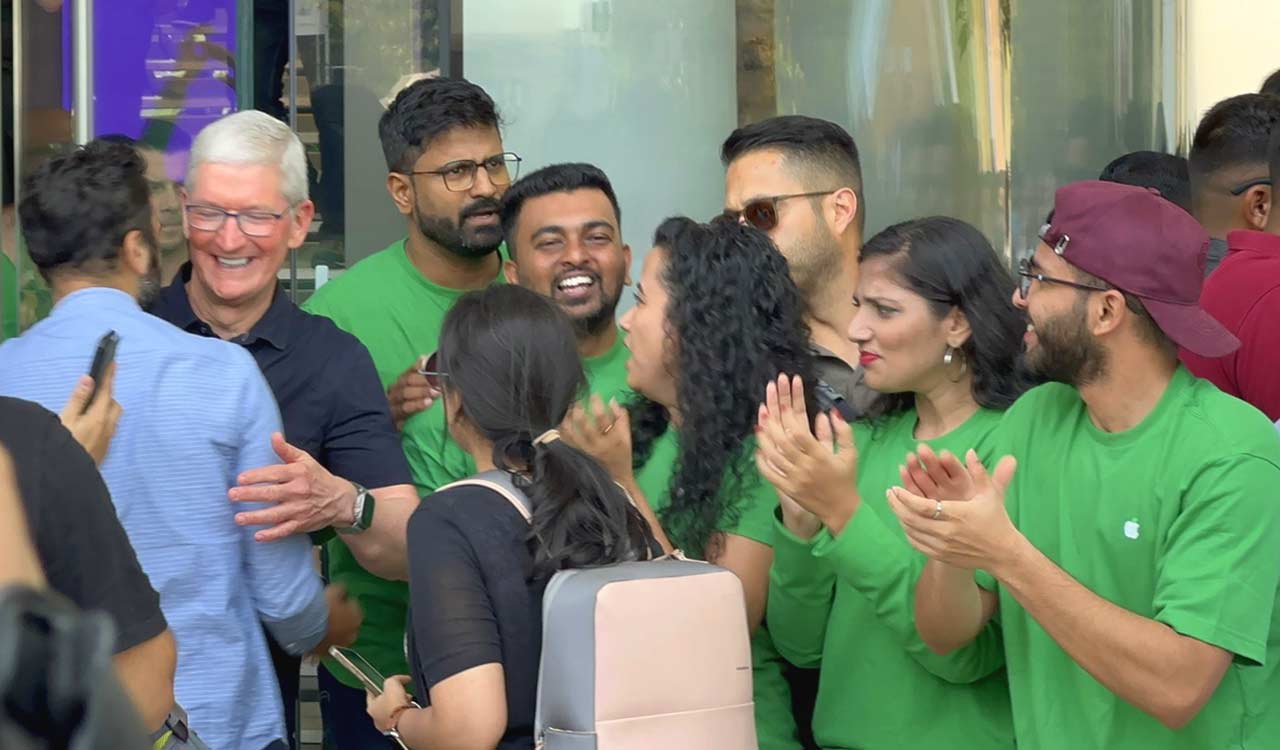 Tim Cook greets first customers as Apple debuts India retail store