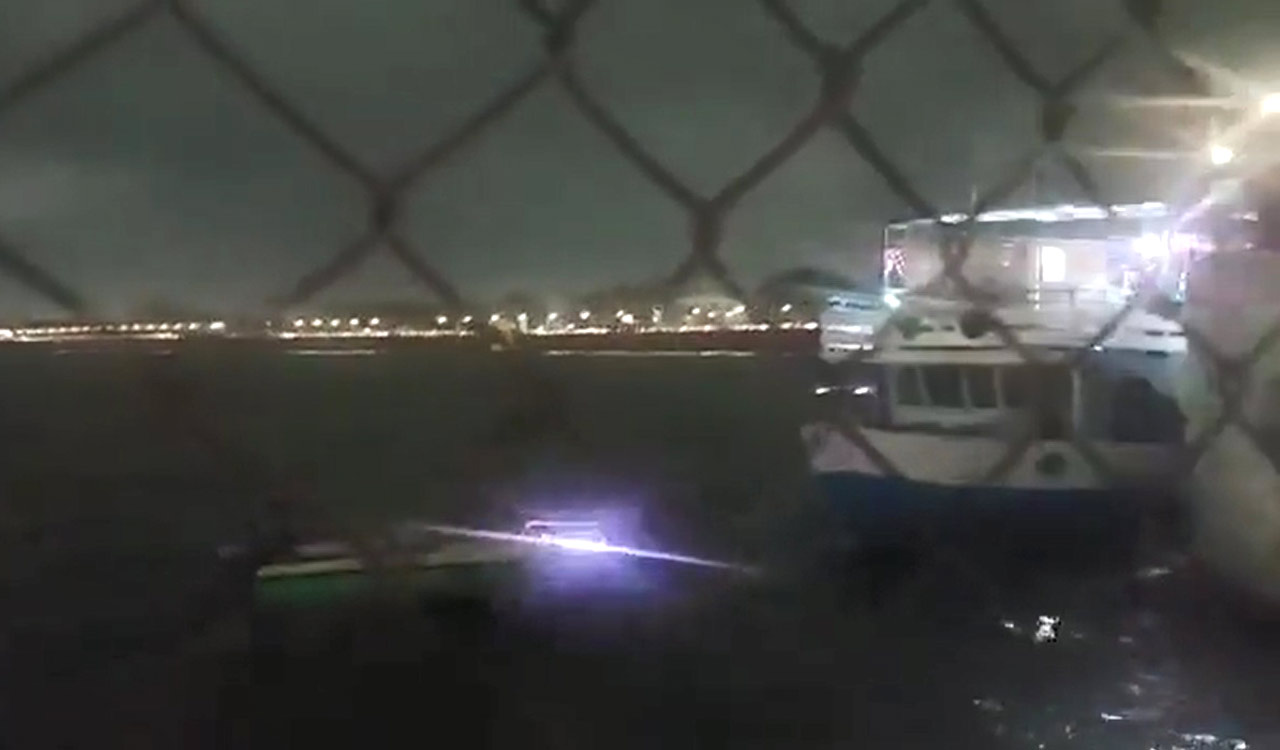 Watch: Bhagmati Boat passengers stranded during heavy rainstorm in Hussain Sagar