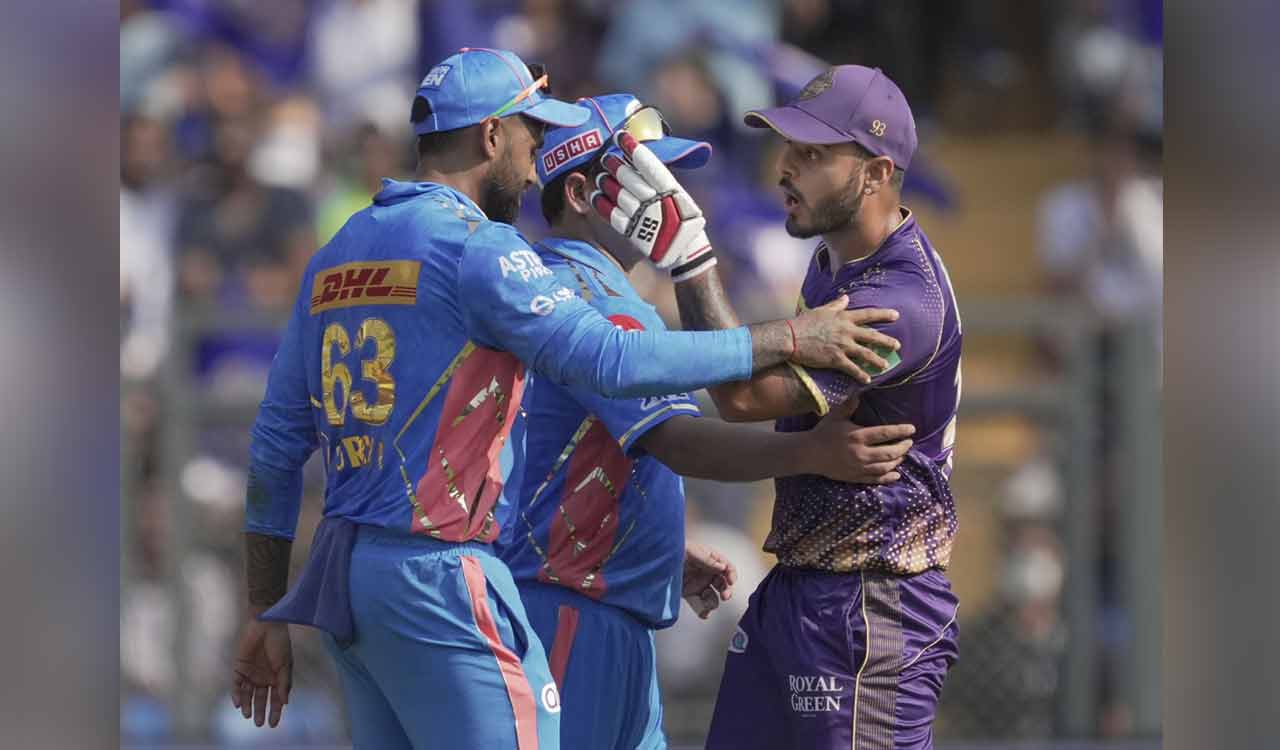 Suryakumar, Rana and Hrithik fined for breach of conduct during MI-KKR clash