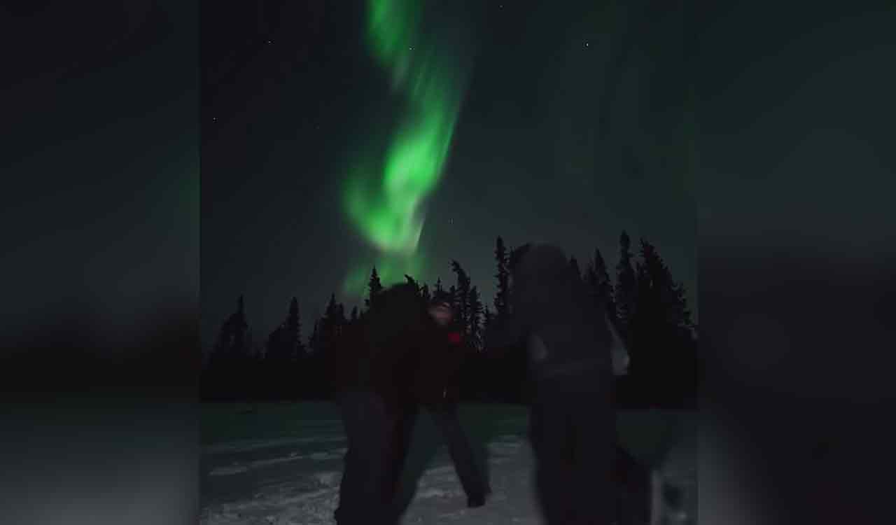 Indians performing Garba under northern lights in Alaska takes internet by storm