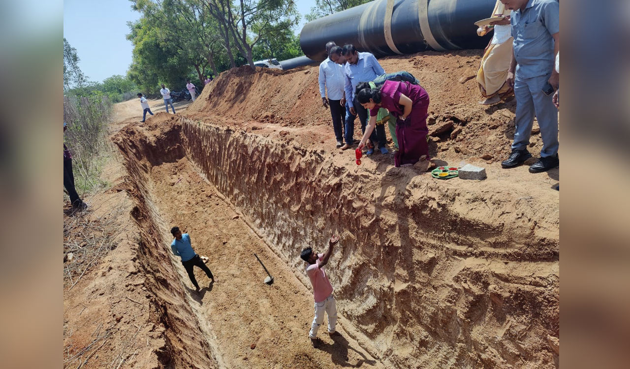 Work on irrigation pipeline in Yadadri-Bhongir progressing at brisk pace