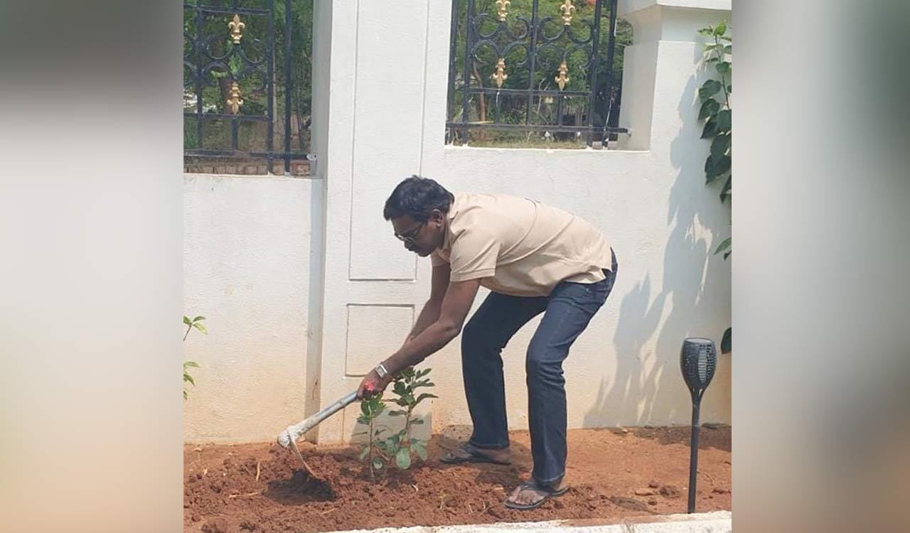 Puvvada takes up Green India Challenge, plants saplings on his birthday