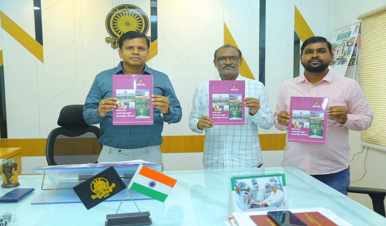 Mulugu Collector unveils Telangana Socio-Economic Outlook-2023 book