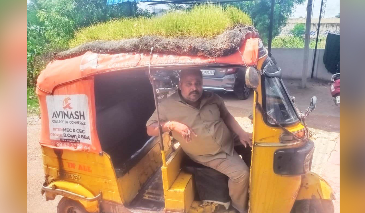 Vikarabad auto driver’s innovative solution for summer heat