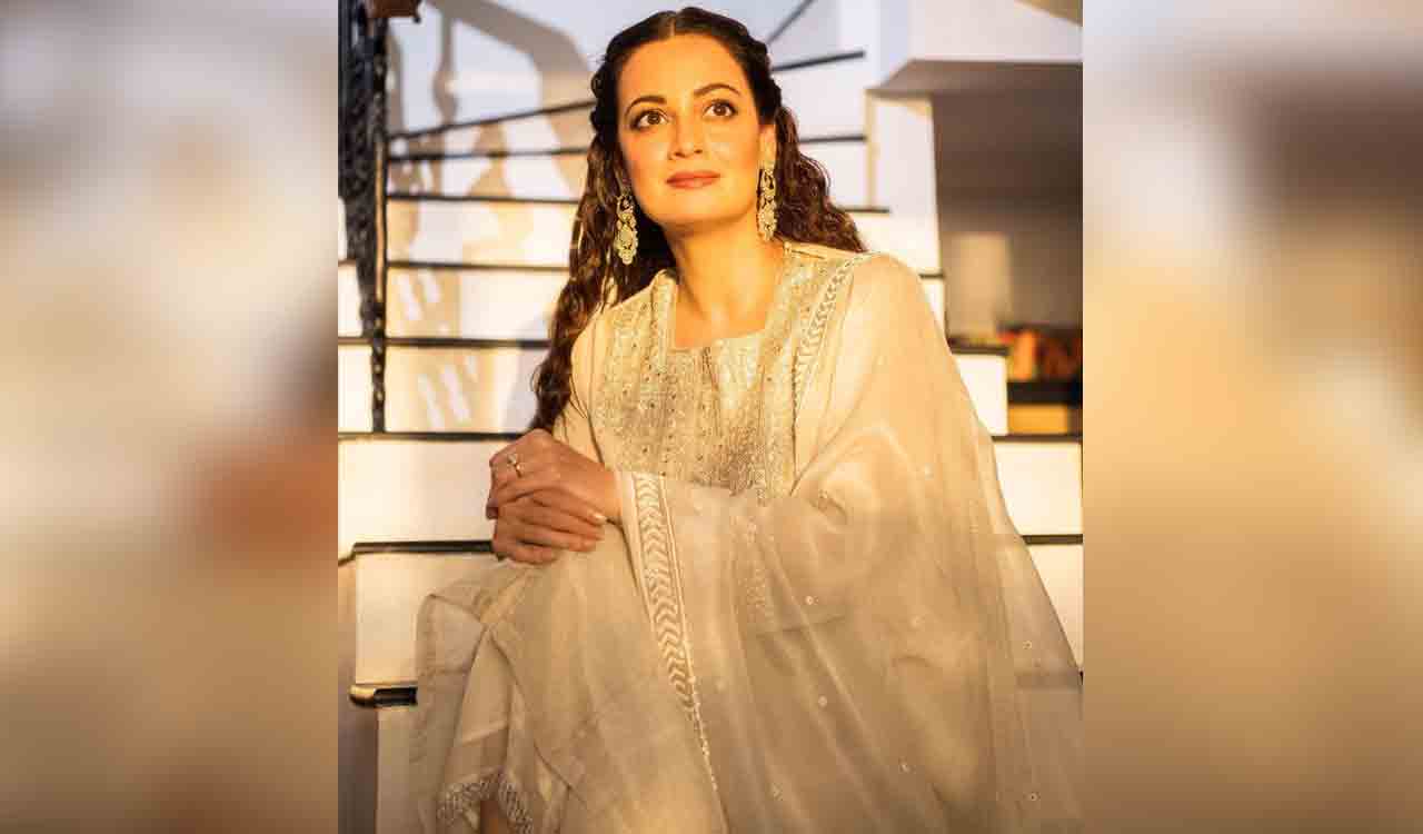 Dia Mirza stuns in a vintage white and gold sari
