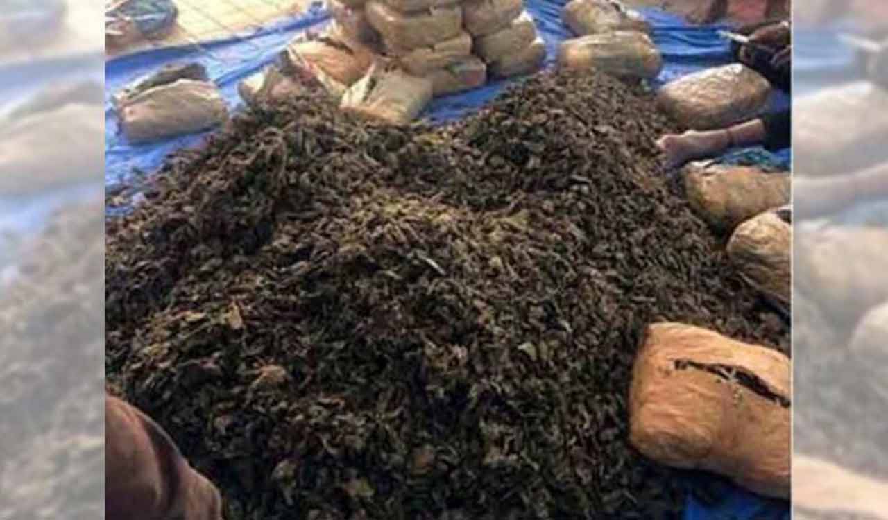 Kethepally police arrest six people with 103 kg of ganja