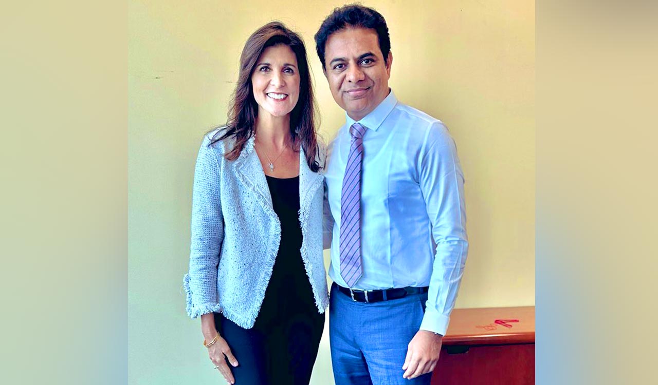KT Rama Rao meets Nikki Haley in US