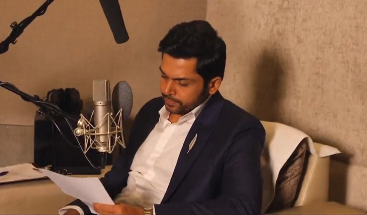 Karthi lends his voice to Tiger Nageswara Rao’s first look in Tamil