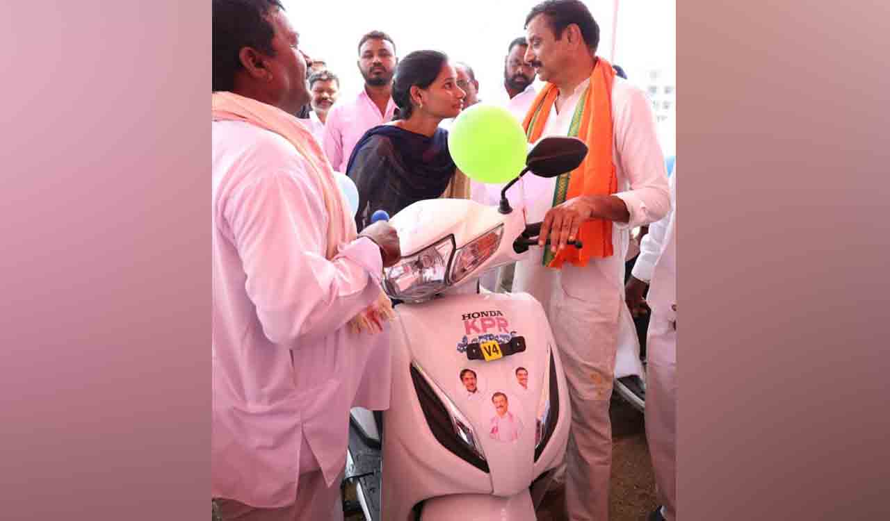 Medak MP presents mopeds to physically challenged