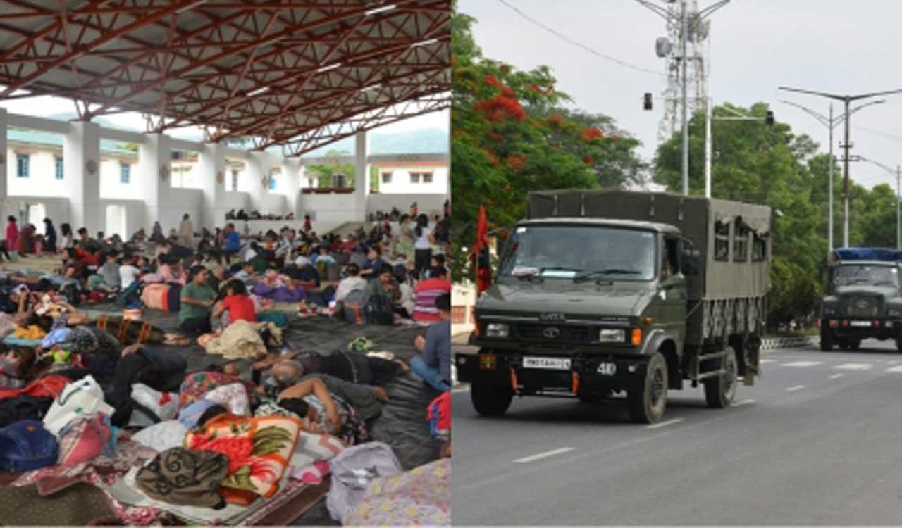 Manipur: Article 355 invoked, Army flag march on, addtl troops airlifted from Assam