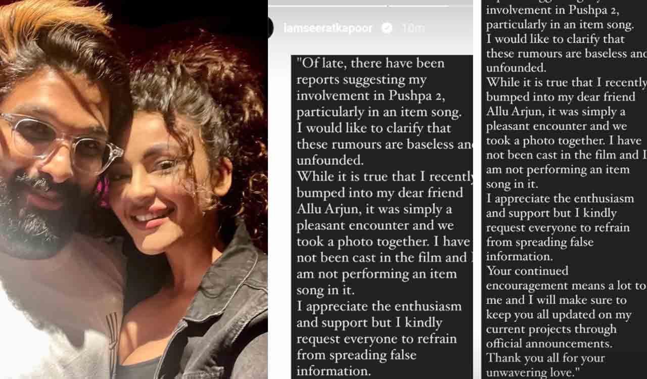 Seerat Kapoor breaks silence on doing a special song in ‘Pushpa 2’