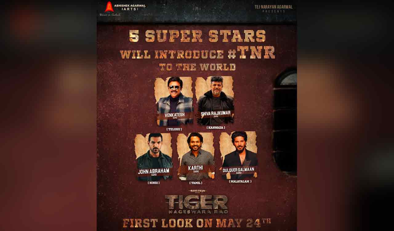 Tiger Nageswara Rao’s first look in Telugu to be launched by Venkatesh