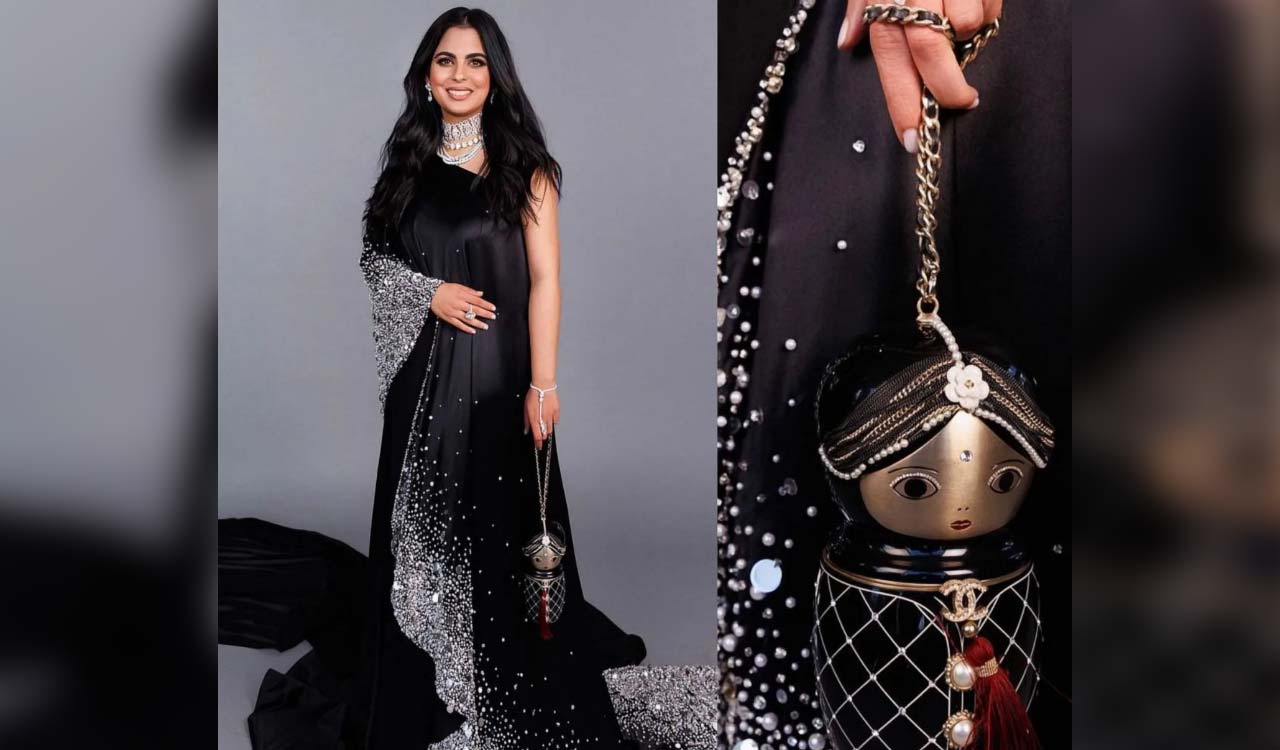 Isha Ambani makes Met Gala appearance in black saree gown