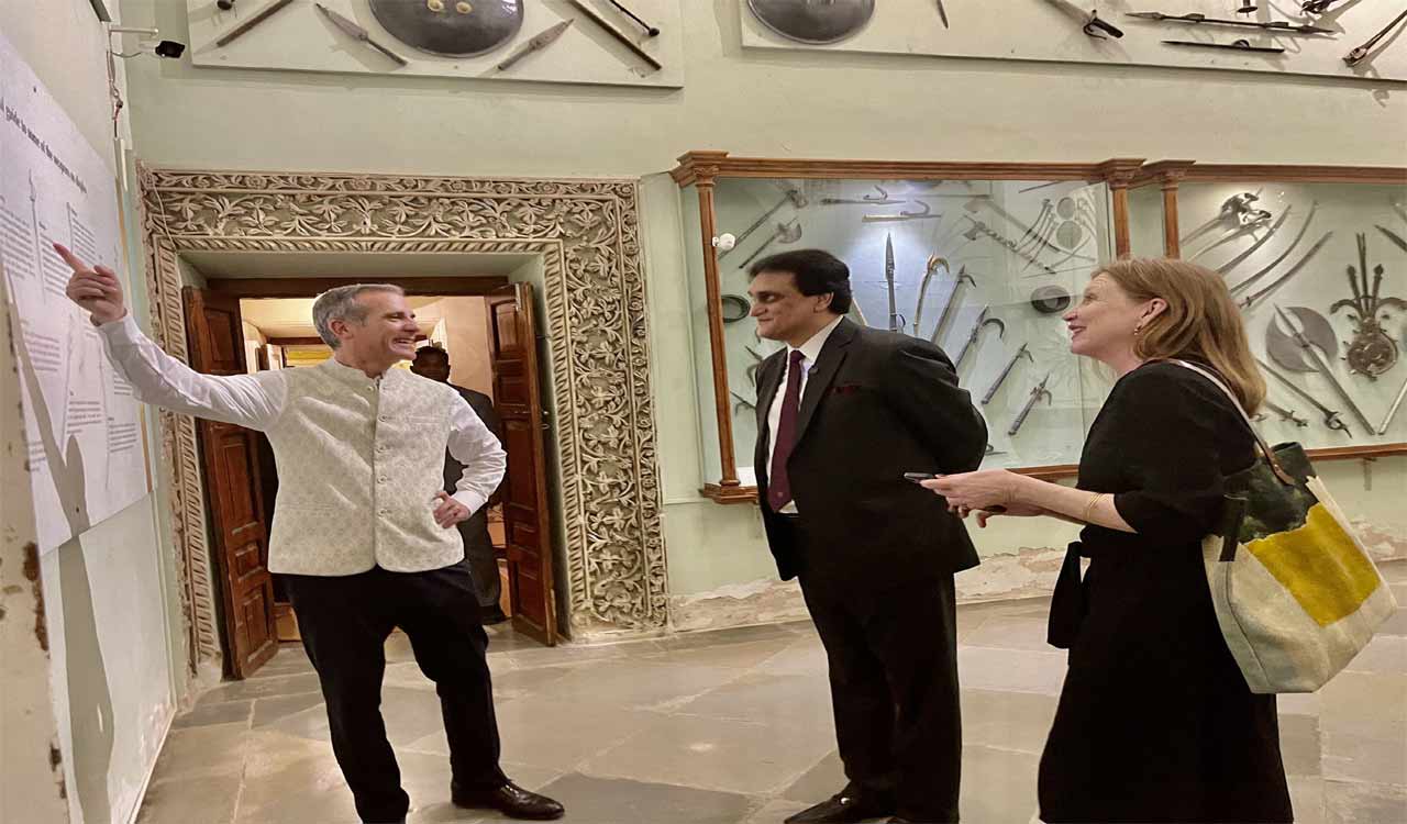 US Ambassador Eric Garcetti visits Chowmahalla Palace in Hyderabad 