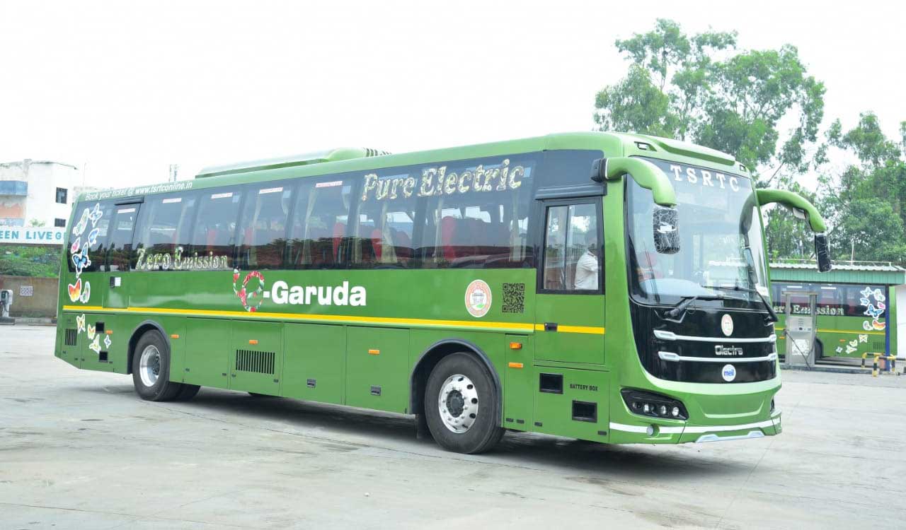 RTC electric AC buses ‘E-Garuda’ set to be launched in Hyderabad on Tuesday