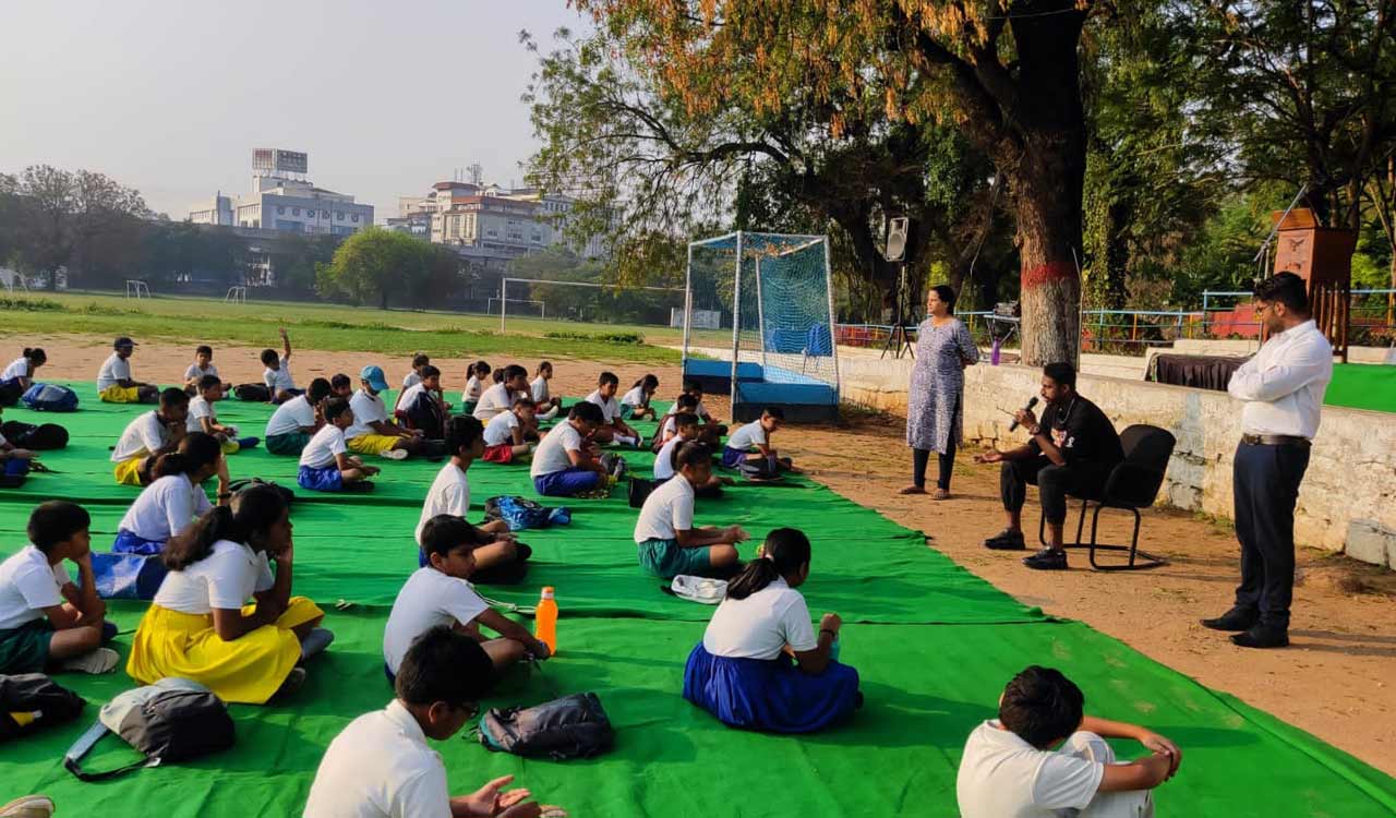 Olympian Alex Antony visits HPS Begumpet for special sessions with students
