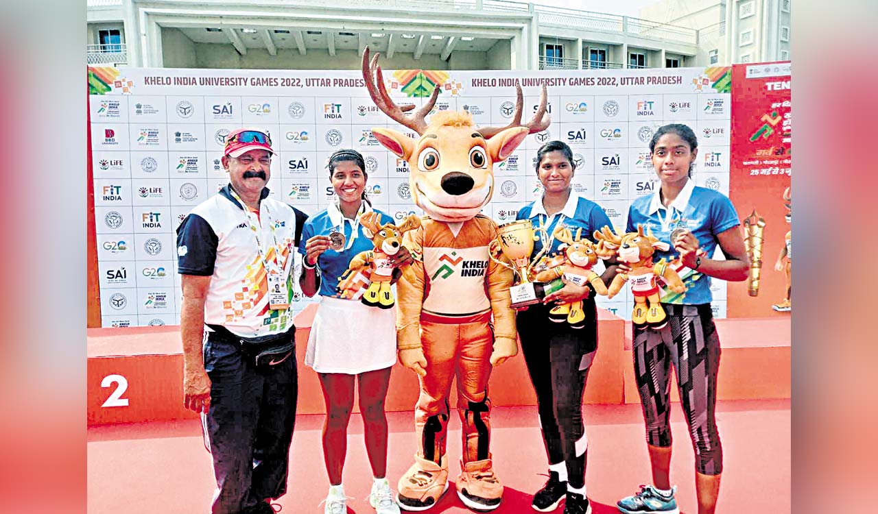 Osmania University tennis team settled for silver at Khelo India Games