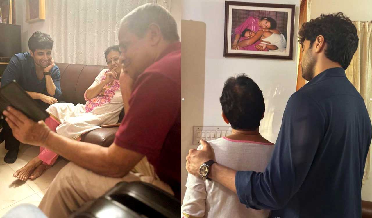 Adivi Sesh celebrates first anniversary of ‘Major’ with Sandeep Unnikrishnan’s family