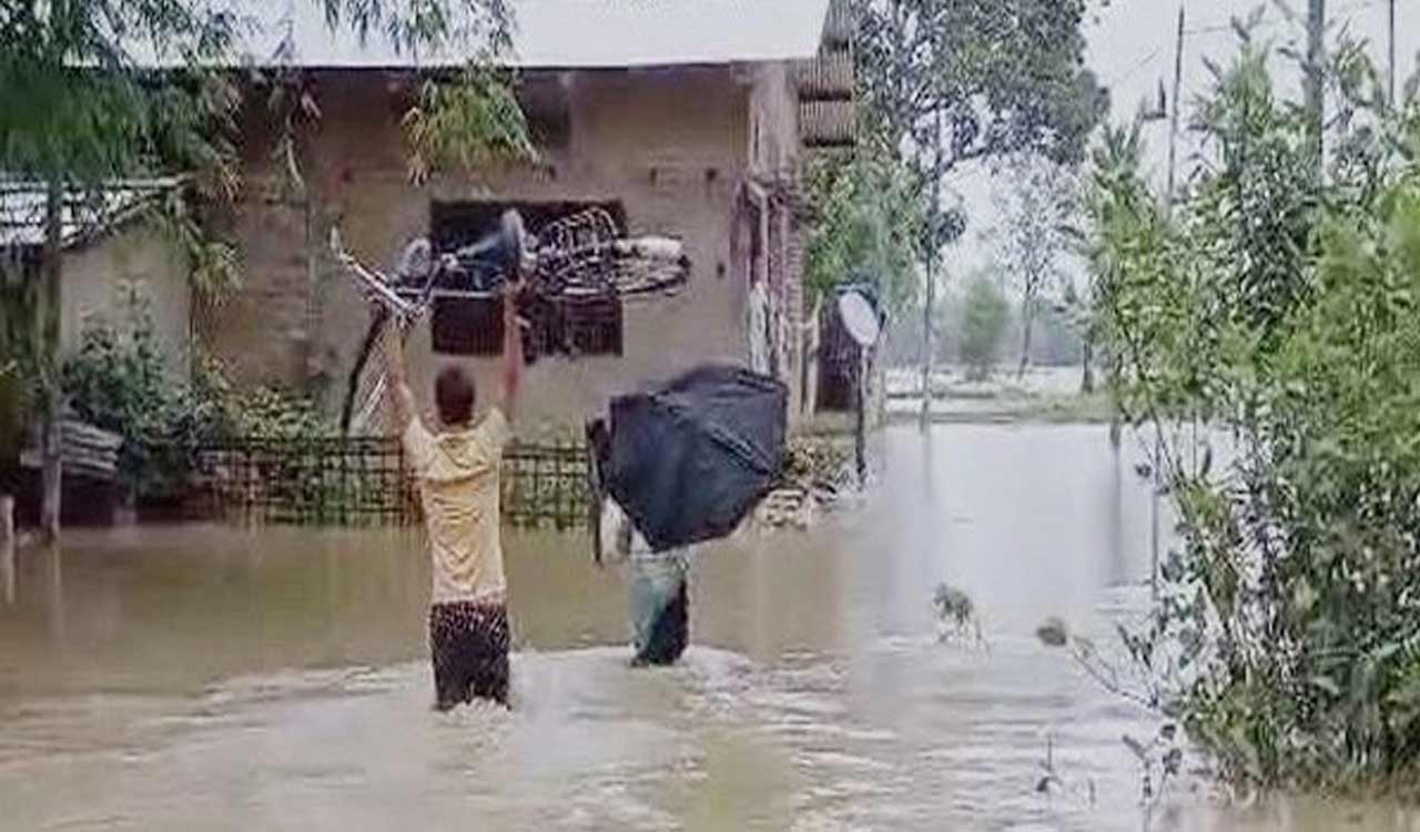 Assam Flood Woes 29 000 People 25 Villages Affected Telangana Today