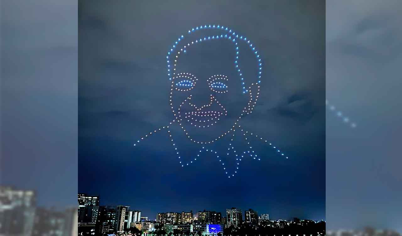 Drone show at Durgam Cheruvu leave Hyderabadis spellbound